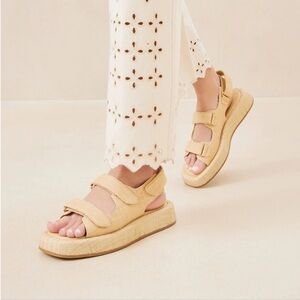 Loeffler Randall Blaise Natural Raffia Platform Sandals